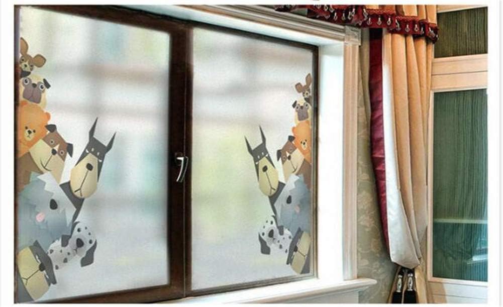 Película de privacidad para ventana, esmerilada, con bloqueo UV, lindo gato, perro, película decorativa de vidrio, calcomanías de ventana para el
