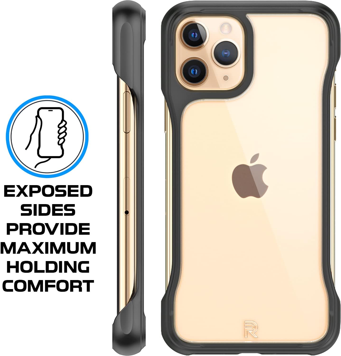 REBEL Funda transparente para iPhone 11 Pro Crystal Series Gen-1 Lados expuestos para mayor comodidad, no amarillea, antiarañazos, a prueba de