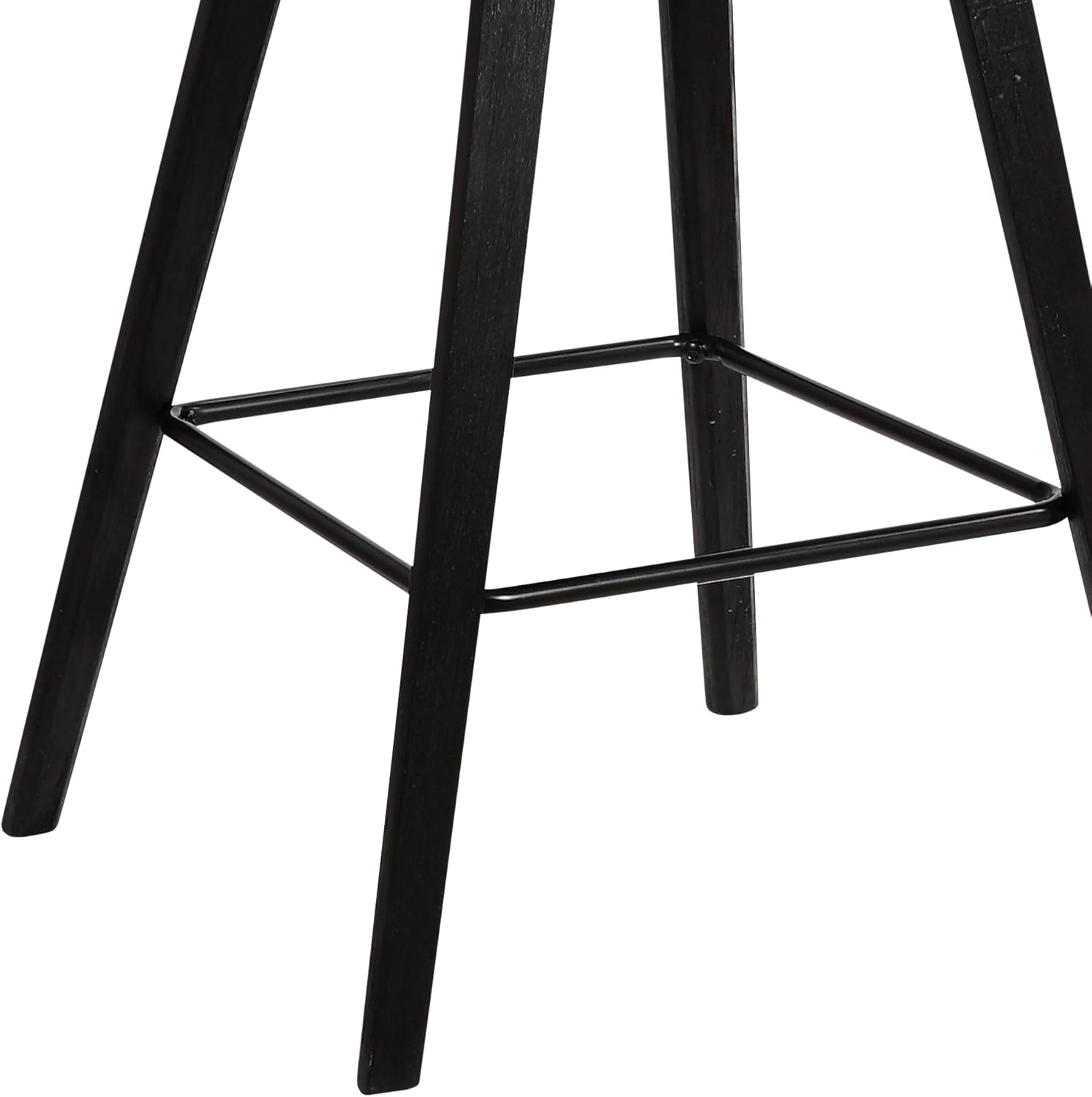 Armen Living Fox – Taburete de bar moderno de mediados de siglo de piel sintética gris y madera negra de 25.5 pulgadas