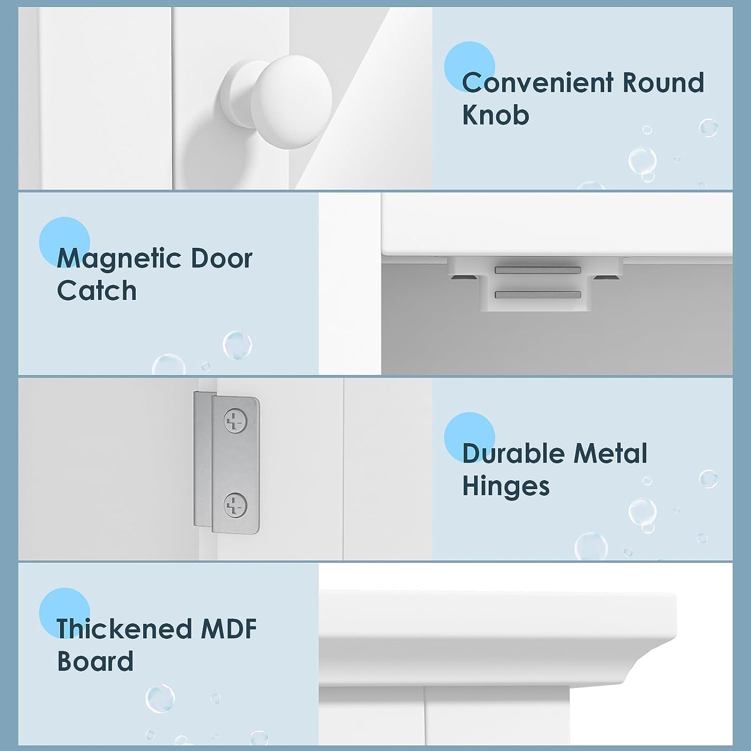 Safeplus Versátil botiquín de baño montado en la pared con espejo, organizador de almacenamiento ajustable para sala de estar, dormitorio, entrada,
