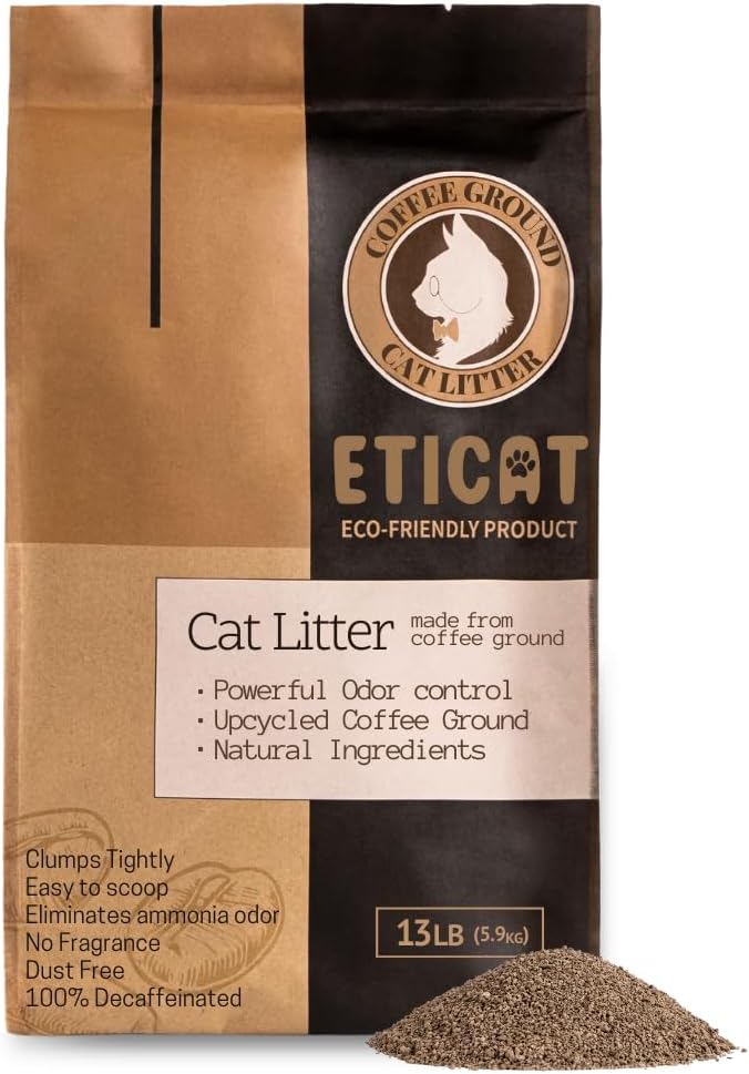 Arena natural para gatos de posos de café reciclado, alternativa a la arena de arcilla y pellets, arena para gatos sin perfume, arena ligera,