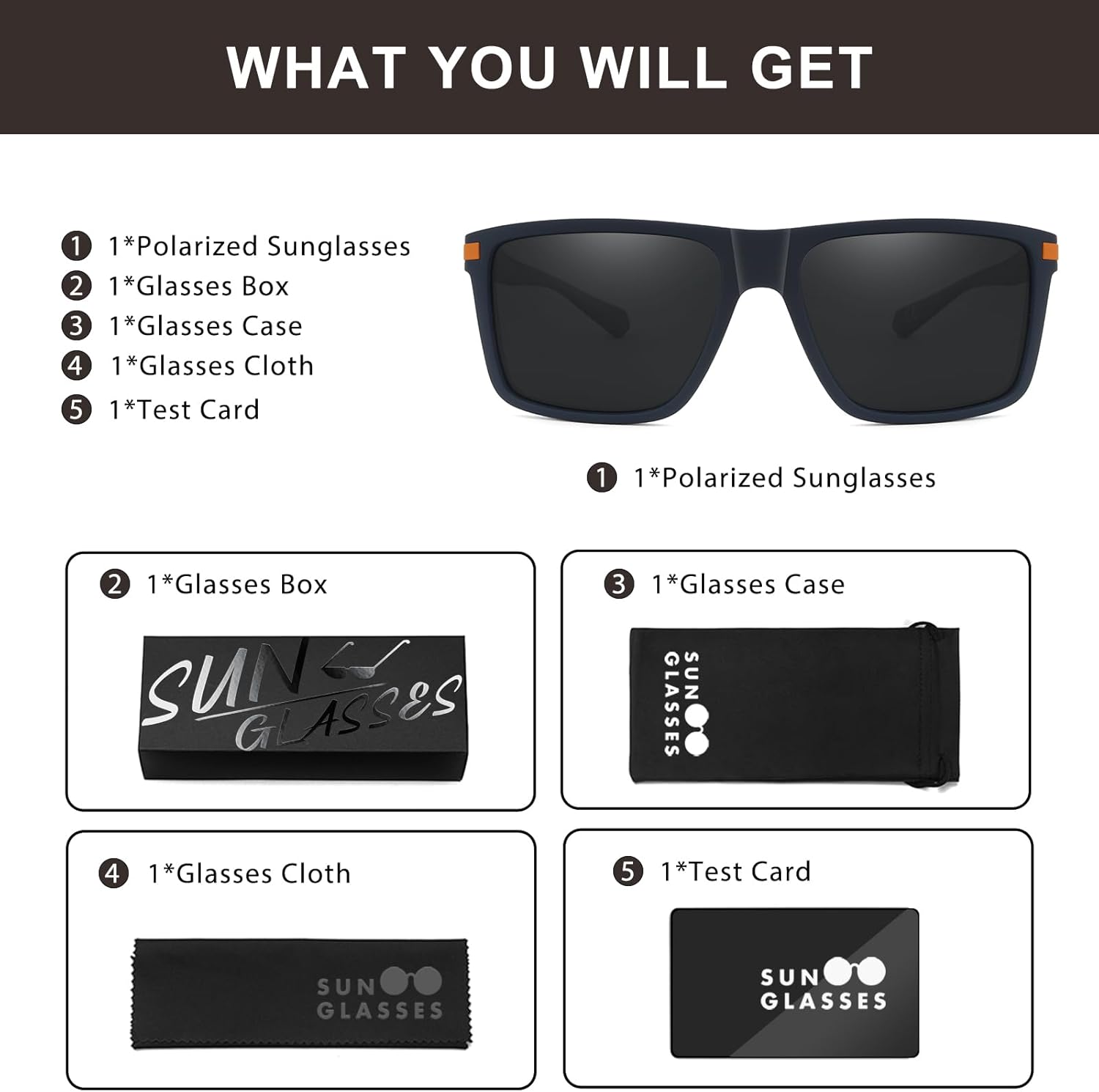 Gafas de sol polarizadas para hombre, gafas de sol deportivas retro, ligeras, marco cuadrado, protección UV, gafas de pesca de moda
