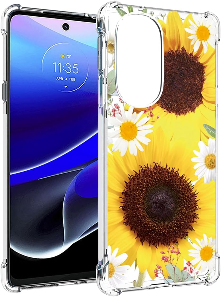 Funda de teléfono para Moto G Stylus 5G 2022, Motorola G Stylus 5G 2022 XT2215DL, delgada, a prueba de golpes, transparente, patrón floral, funda