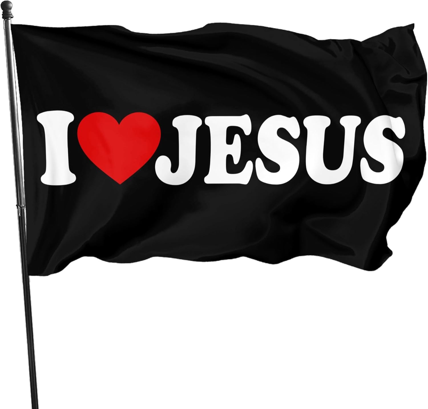 Bandera de Jesús con texto en inglés “I Love Jesus”, banderas americanas para exteriores, 3 x 5 pulgadas, bandera de fe cristiana sobre el miedo,