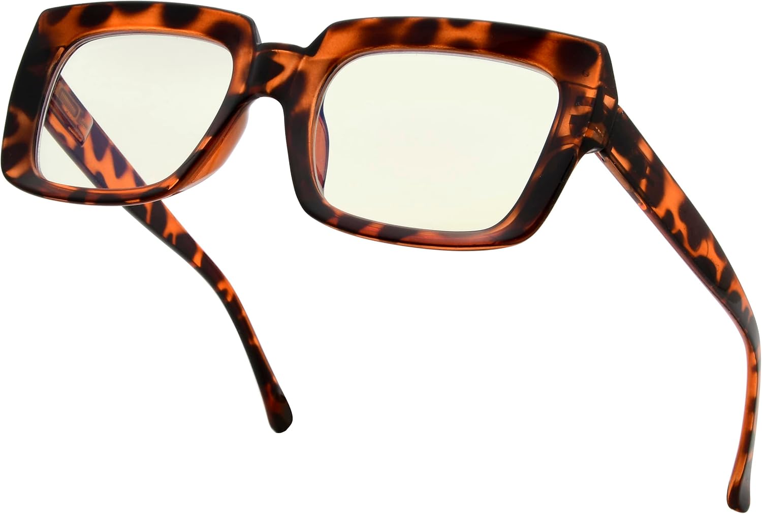 Eyekepper Gafas de computadora  Lectores de filtro de luz azul para mujer  Protección UV420  Gafas de lectura cuadradas de gran tamaño  Tortuga +1.75