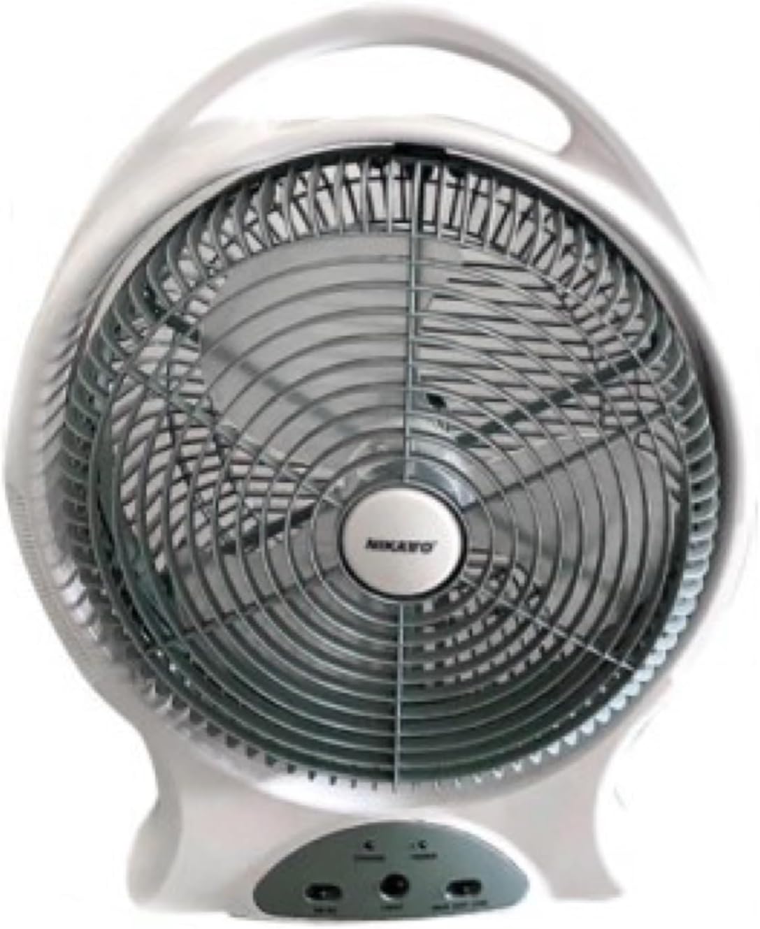 NIKATTO Ventilador recargable – 12″, con nuevo material de polipropileno, protección contra sobrecarga y descarga, 6V 4.5 Ah recargable. (USA STOCK)
