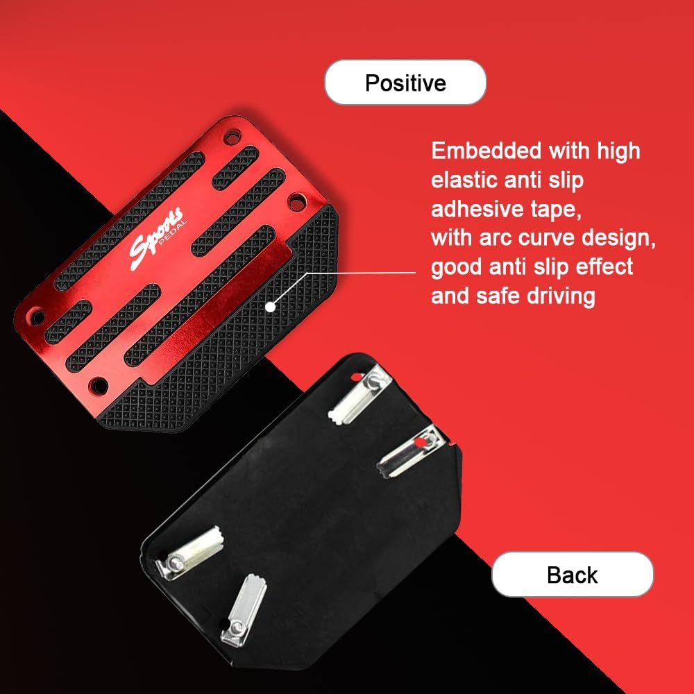 Zufoty 2 almohadillas antideslizantes de aleación de aluminio para automóvil, pedal de freno de automóvil, cubierta de almohadilla de pedal de