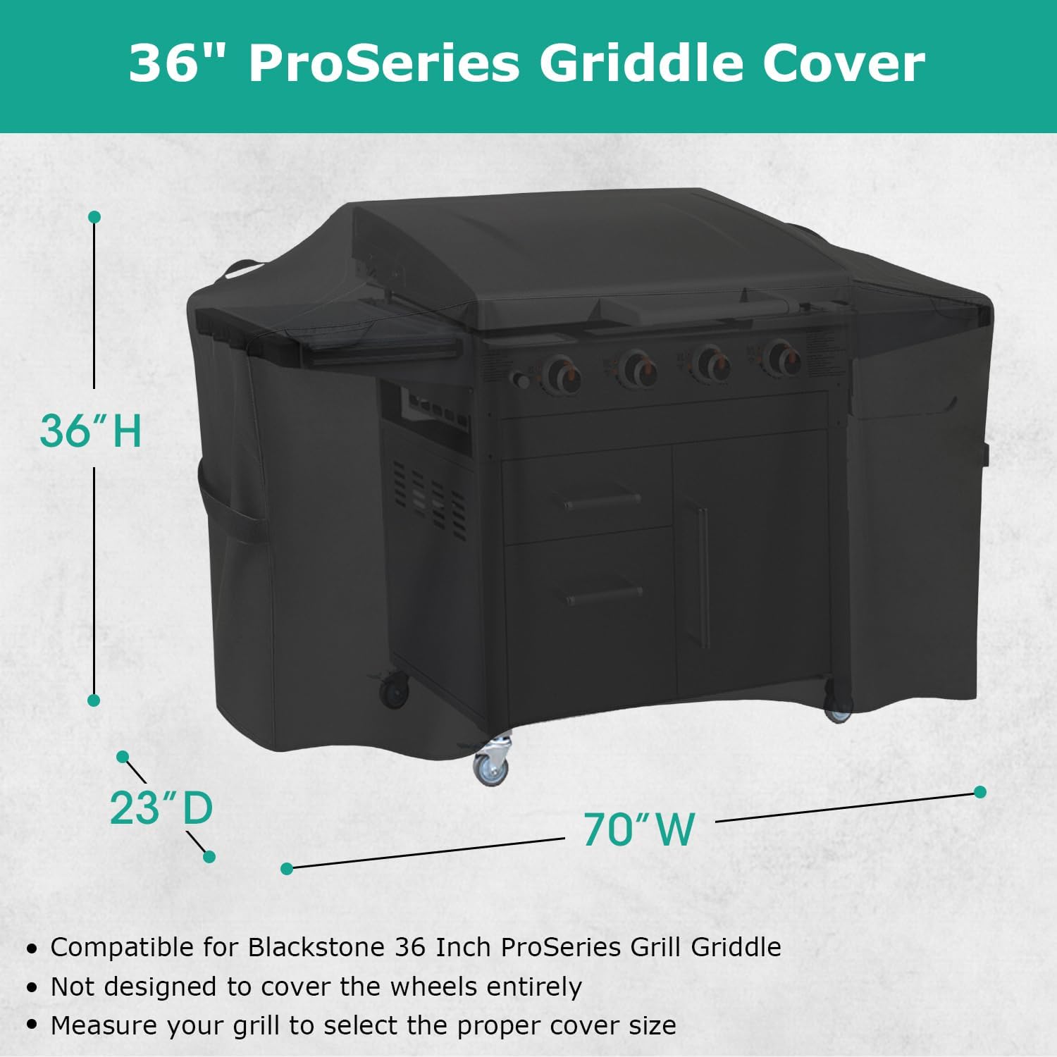 SunPatio Cubierta para parrilla Blackstone serie Pro de 36 pulgadas, cubierta de parrilla de gas resistente al agua, 70 pulgadas, protección para