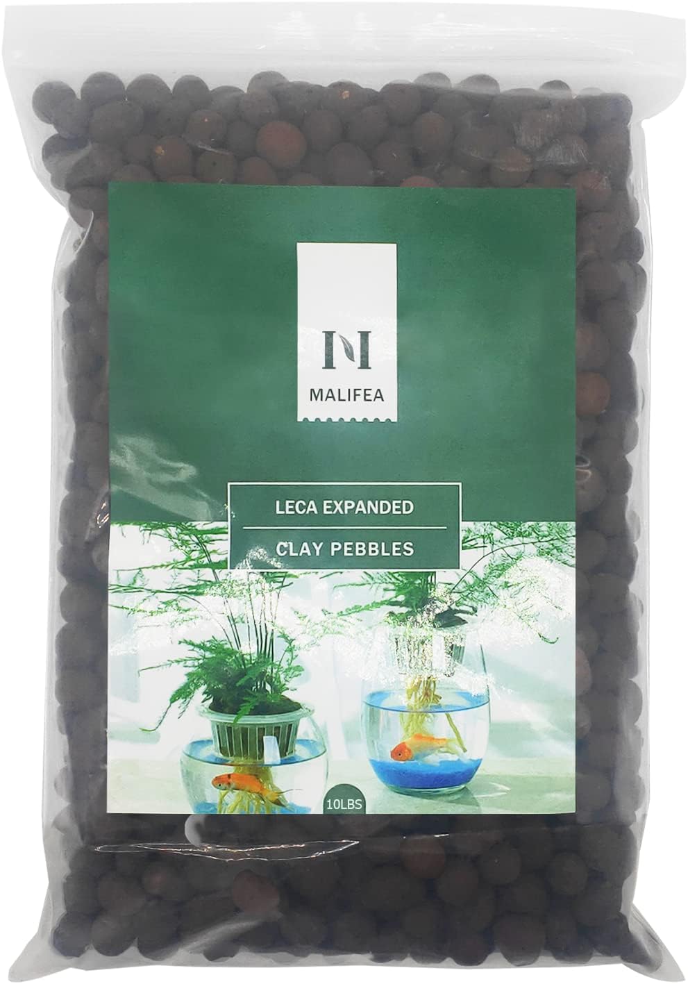 Malifea Suministros hidropónicos de arcilla expandida Leca de 10 libras para plantas de jardín de interior