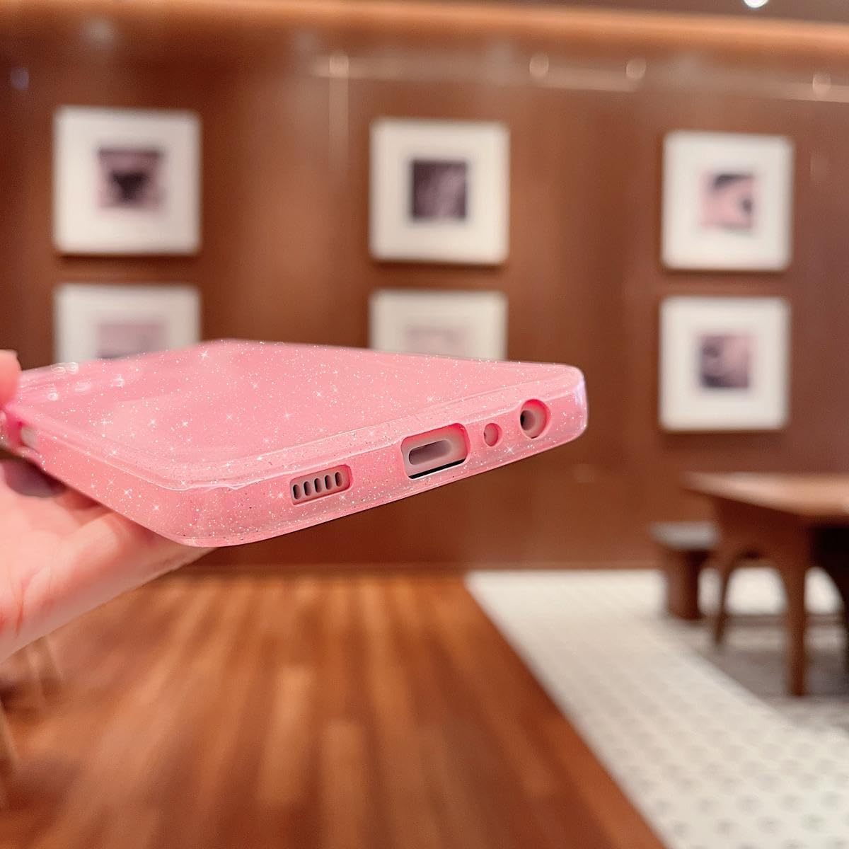 MINSCOSE Funda compatible con Samsung Galaxy A32 5G, bonita funda delgada con purpurina fina, a prueba de golpes, de TPU para mujeres y niñas, para