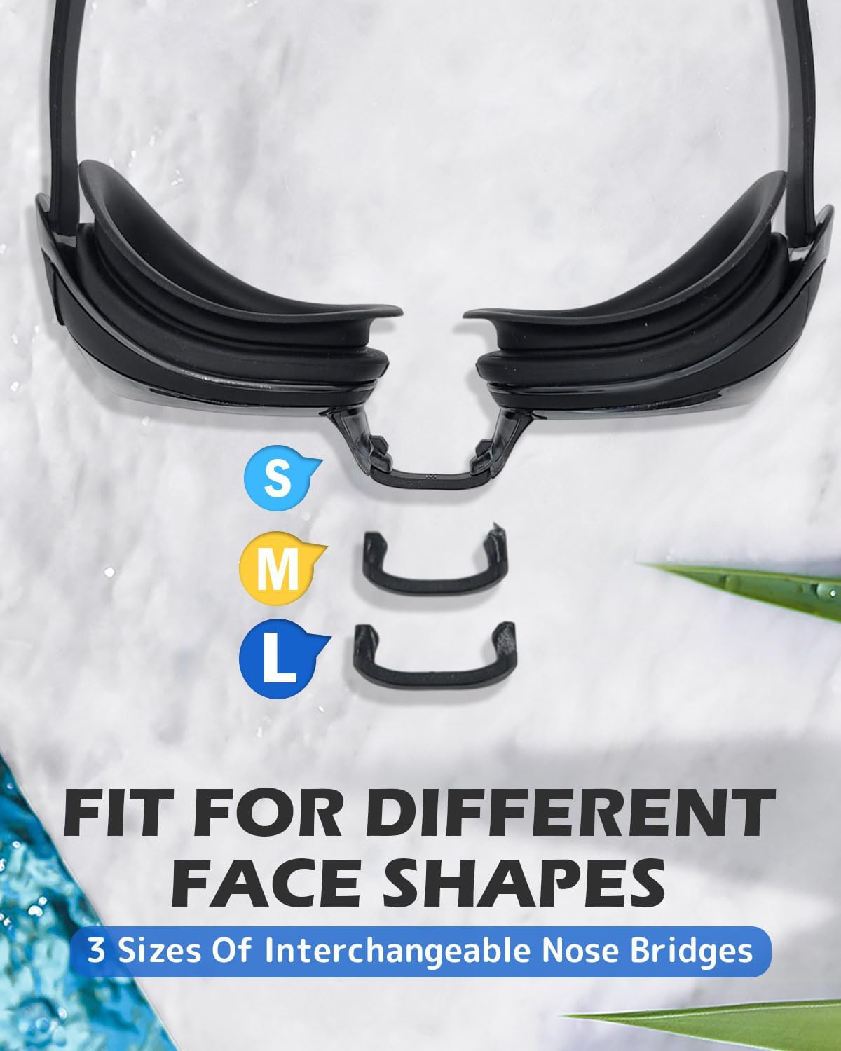 Paquete de 2 gafas de natación antivaho y UV, gafas de natación de silicona suave a prueba de fugas para adultos, hombres y mujeres