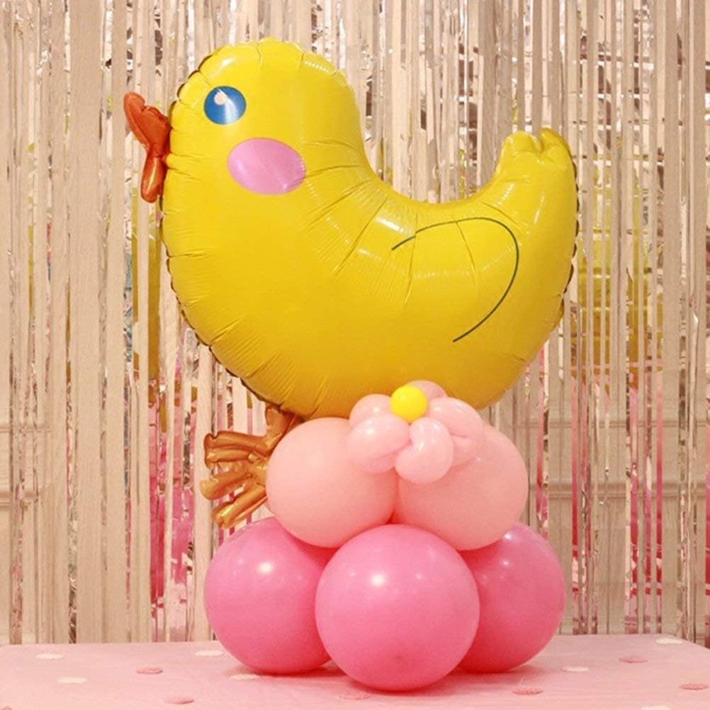 BinaryABC Globo de aluminio Mylar de pollo, decoraciones de fiesta de cumpleaños de Pascua, 5 piezas