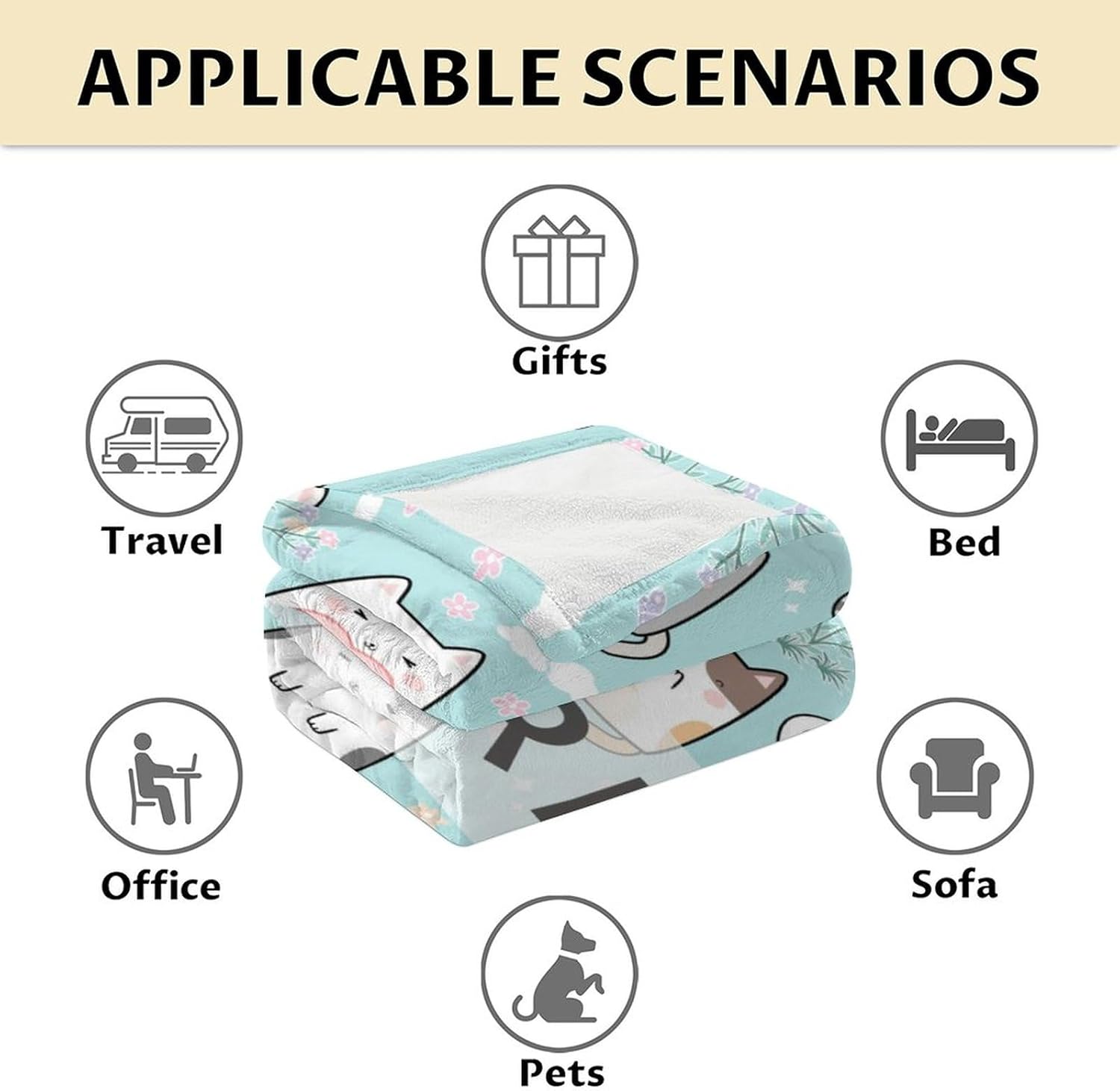 Manta personalizada de gatos para amantes de los gatos con nombre, 60 x 80 pulgadas, bonita manta para mujeres y niñas, manta de felpa suave y