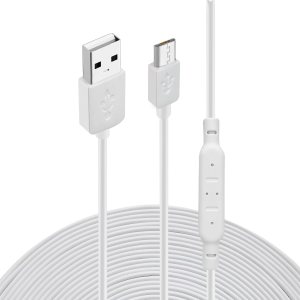 Cable de extensión de alimentación de 49 pies (49.2 ft), compatible con Wyze CamWyze Cam Pan, cámara Yi, NestCam interior, cámara Blink XT, cámara Cable de extensión de alimentación de 49 pies (49.2 ft), compatible con Wyze CamWyze Cam Pan, cámara Yi, NestCam interior, cámara Blink XT, cámara