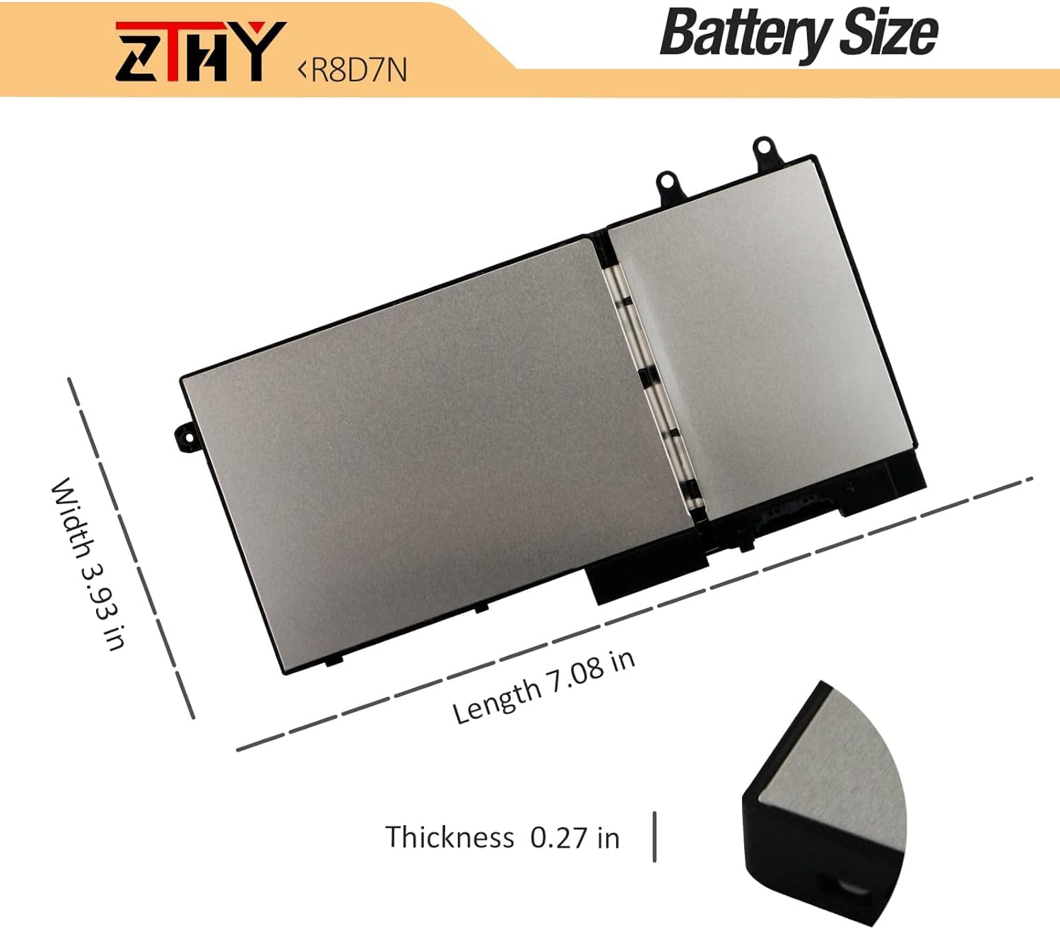 ZTHY 51Wh R8D7N – Batería para laptop compatible con Dell Precision 3540 M3550 Latitude 5400 5410 5500 5510 Inspiron 759075917791 Series 2 en 1