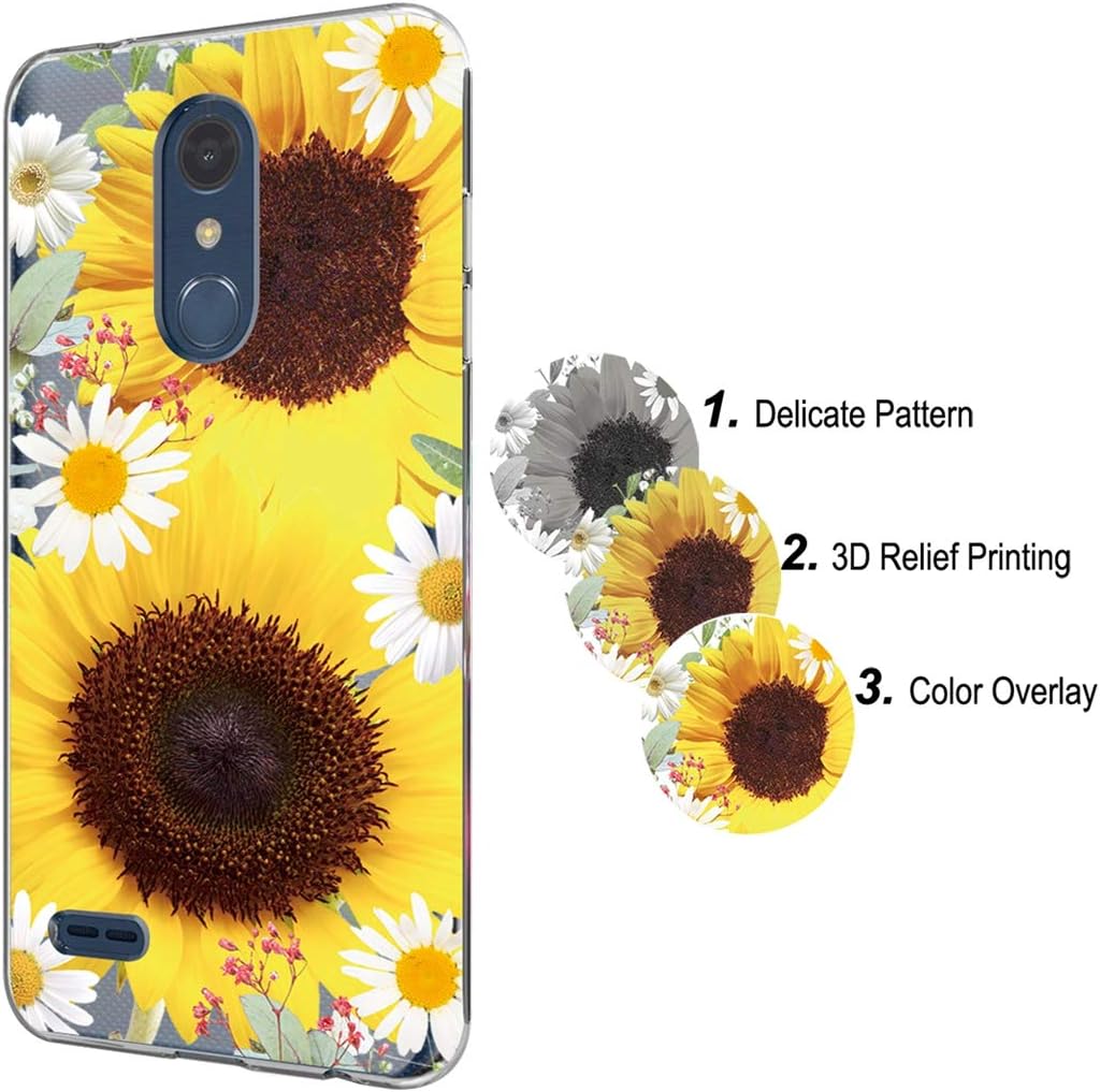 Funda de teléfono para LG Stylo 3  para LG Stylo 3 Pluspara LG Stylus 3, funda protectora de TPU suave y flexible a prueba de golpes, diseño floral