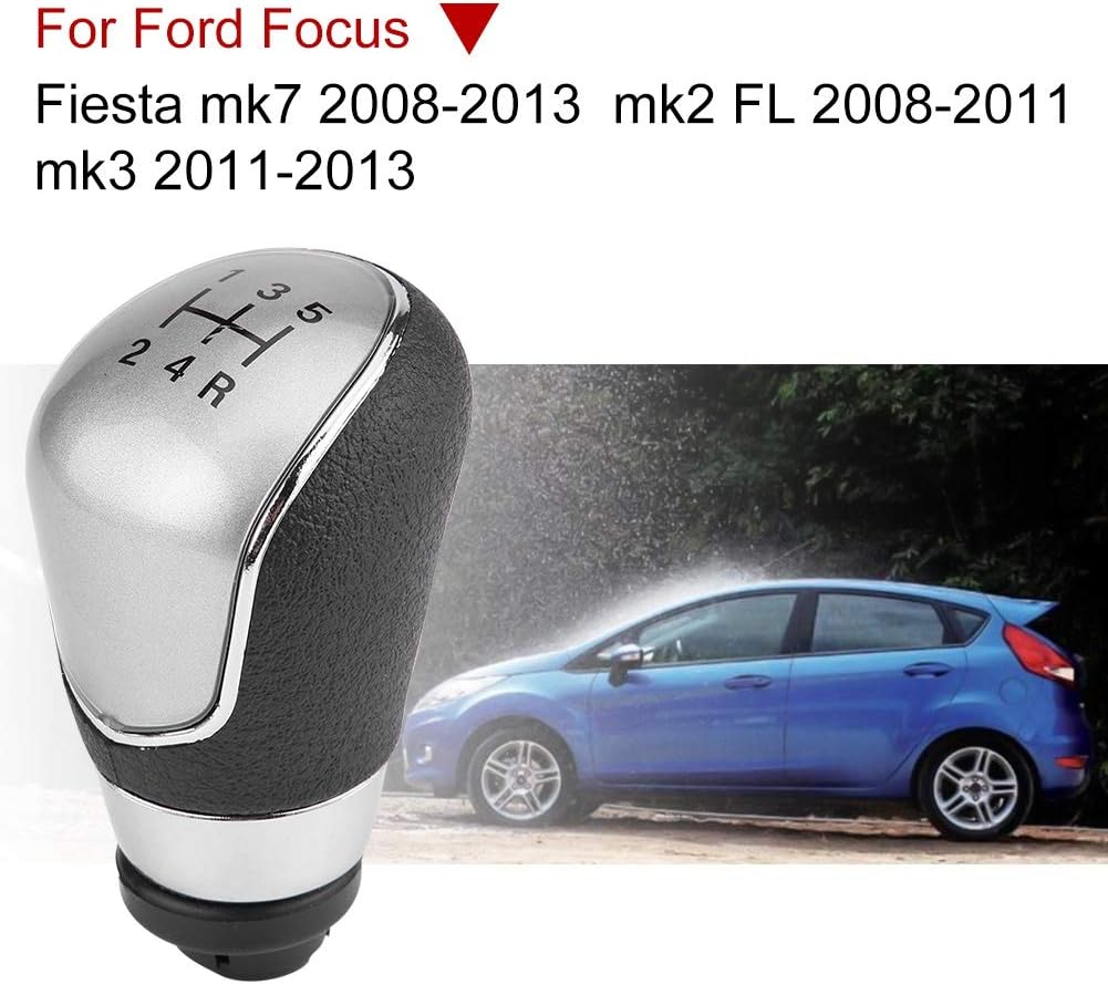 KIMISS Pomos de palanca de cambios, coche 5 velocidades palanca de cambios de palanca de cambios cabeza para Ford Focus Fiesta mk7 2008-2013