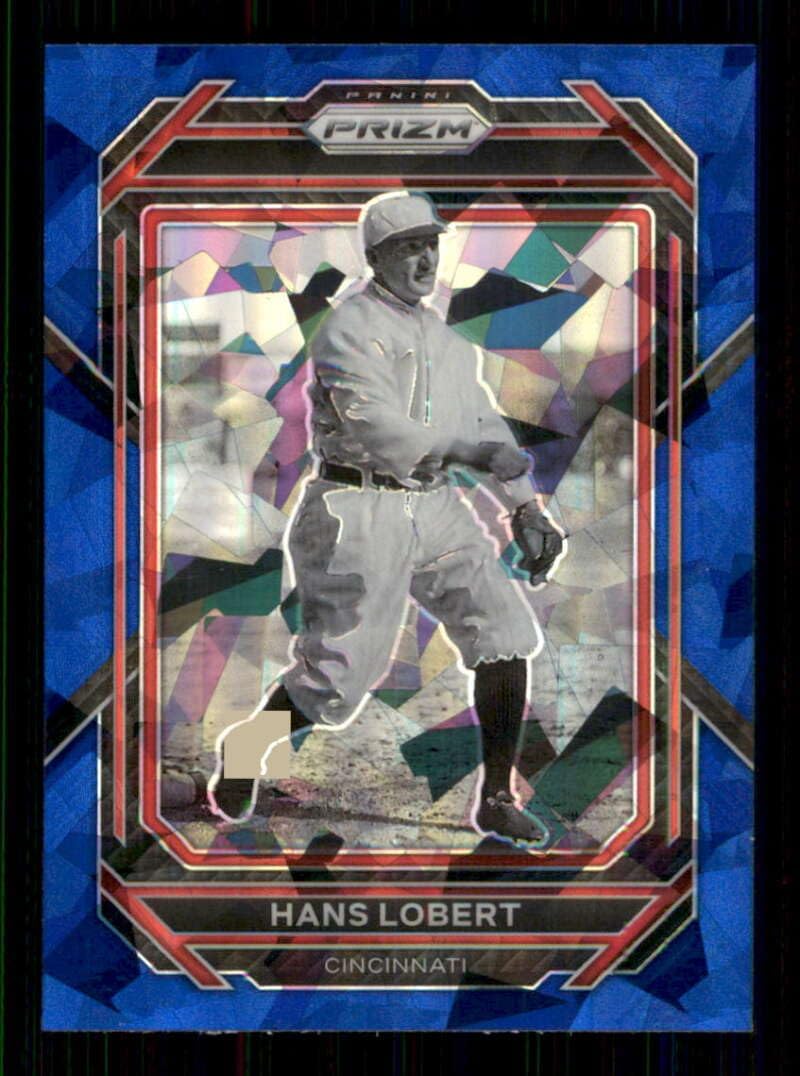 Baseball Trading Card MLB 2023 Panini Prizm Prizm Blue Ice #224 Hans Lobert NM Near Mint Reds
