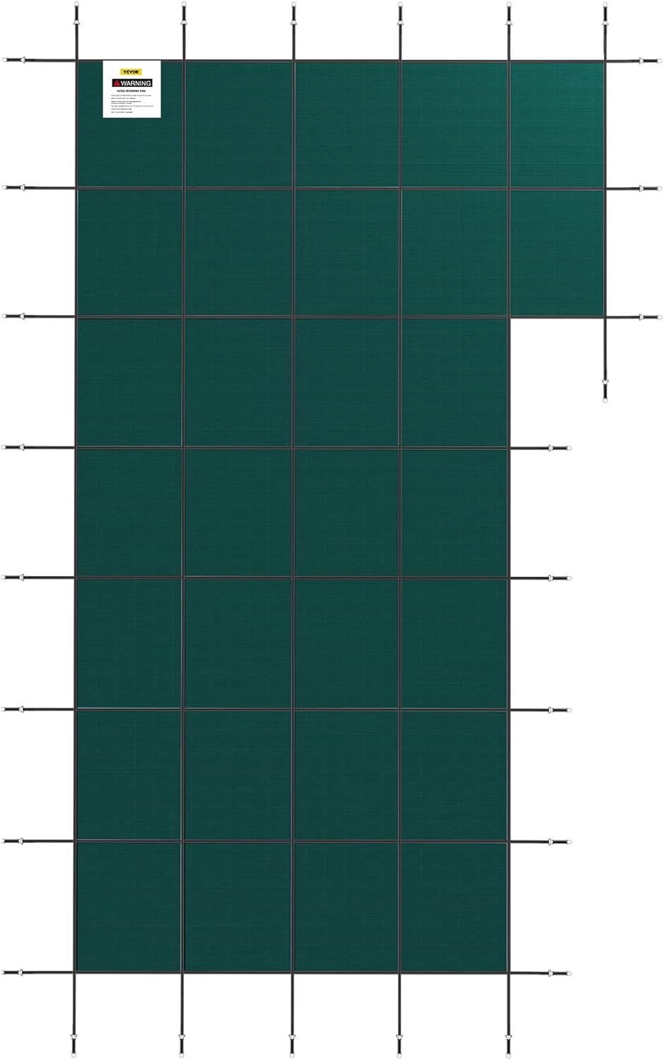 Happybuy Cubierta de seguridad para piscina en el suelo, cubiertas de piscina enterradas de invierno de 18 x 36 pies con paso correcto, triple