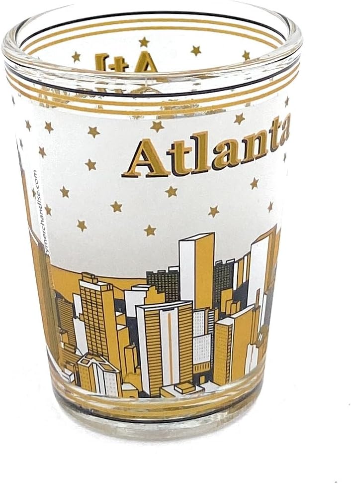 Vasos de chupito de Atlanta esmerilados Georgia State Souvenir Shot Glasses Atlanta Golden Skyline Beber Glass American City Regalos turísticos