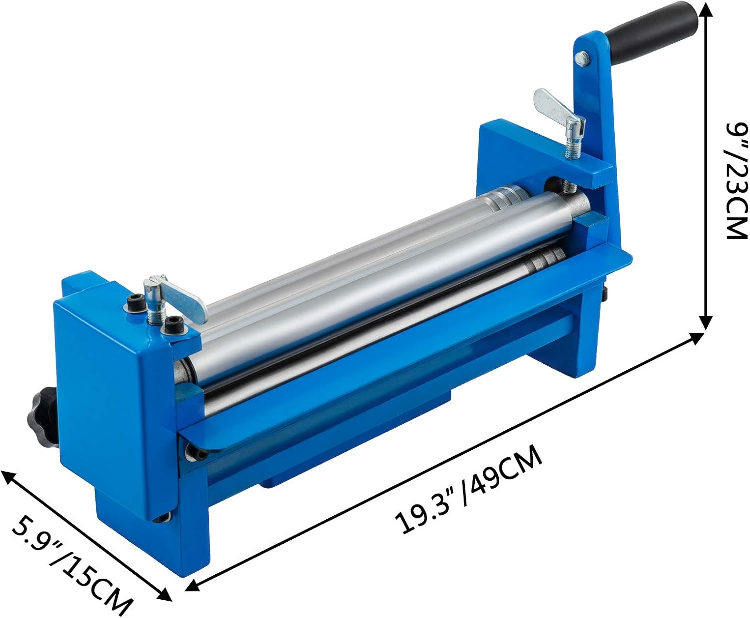 VEVOR Rodillo deslizante de 12.6 pulgadas, máquina redonda de flexión de placa de metal, máquina de rollo deslizante de hasta calibre 22, rodillo de