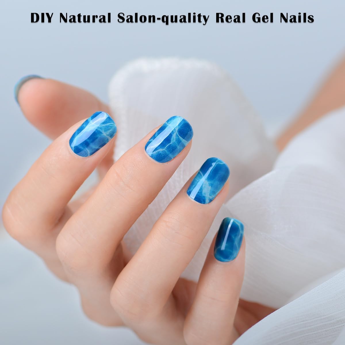 Tiras de uñas de gel semicuradas, 20 unidades, calcomanías de uñas de gel de calidad de salón, tiras de gel semicuradas de larga duración,
