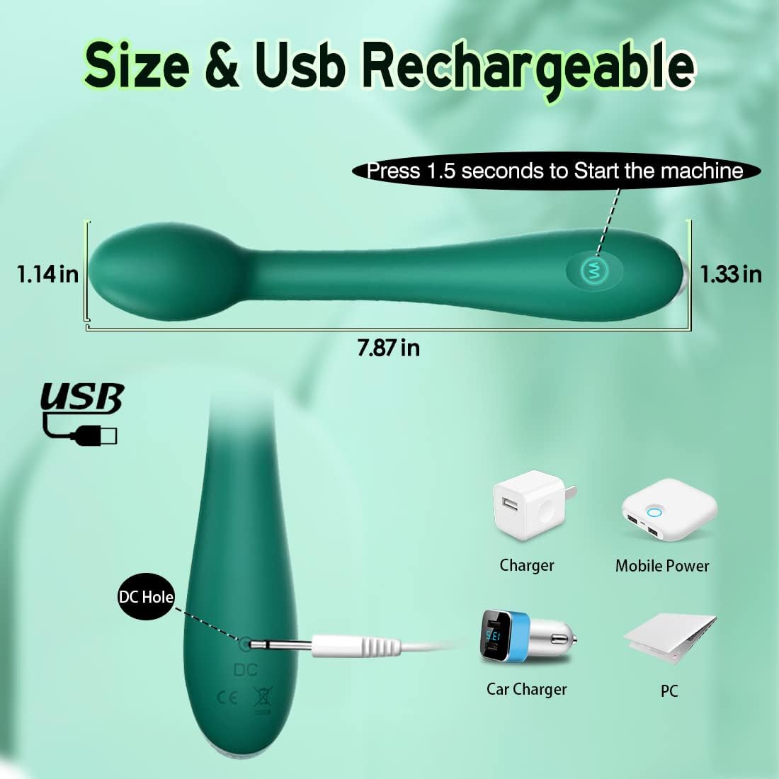 Vibrador de punto G, juguetes sexuales para adultos, estimulador anal de tetas del clítoris, consolador con 12 potentes modos de vibración,