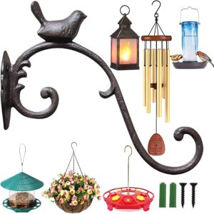 Perchas de hierro forjado para plantas de 10 pulgadas de profundidad, gancho para plantas para exteriores e interiores, soporte para colgar cestas Perchas de hierro forjado para plantas de 10 pulgadas de profundidad, gancho para plantas para exteriores e interiores, soporte para colgar cestas