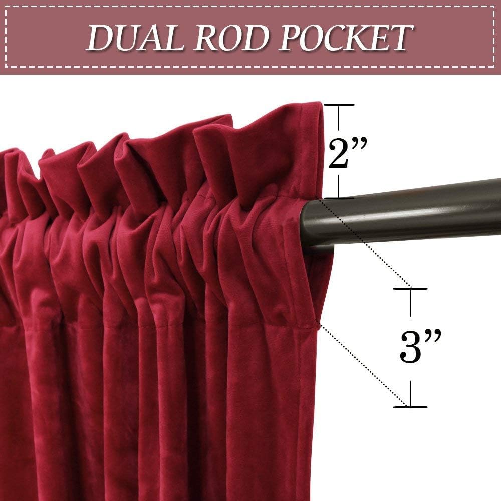 RYB HOME Cortinas de terciopelo rojo de 84 pulgadas, cortinas súper suaves para oscurecer la habitación, cortinas con aislamiento térmico, paneles