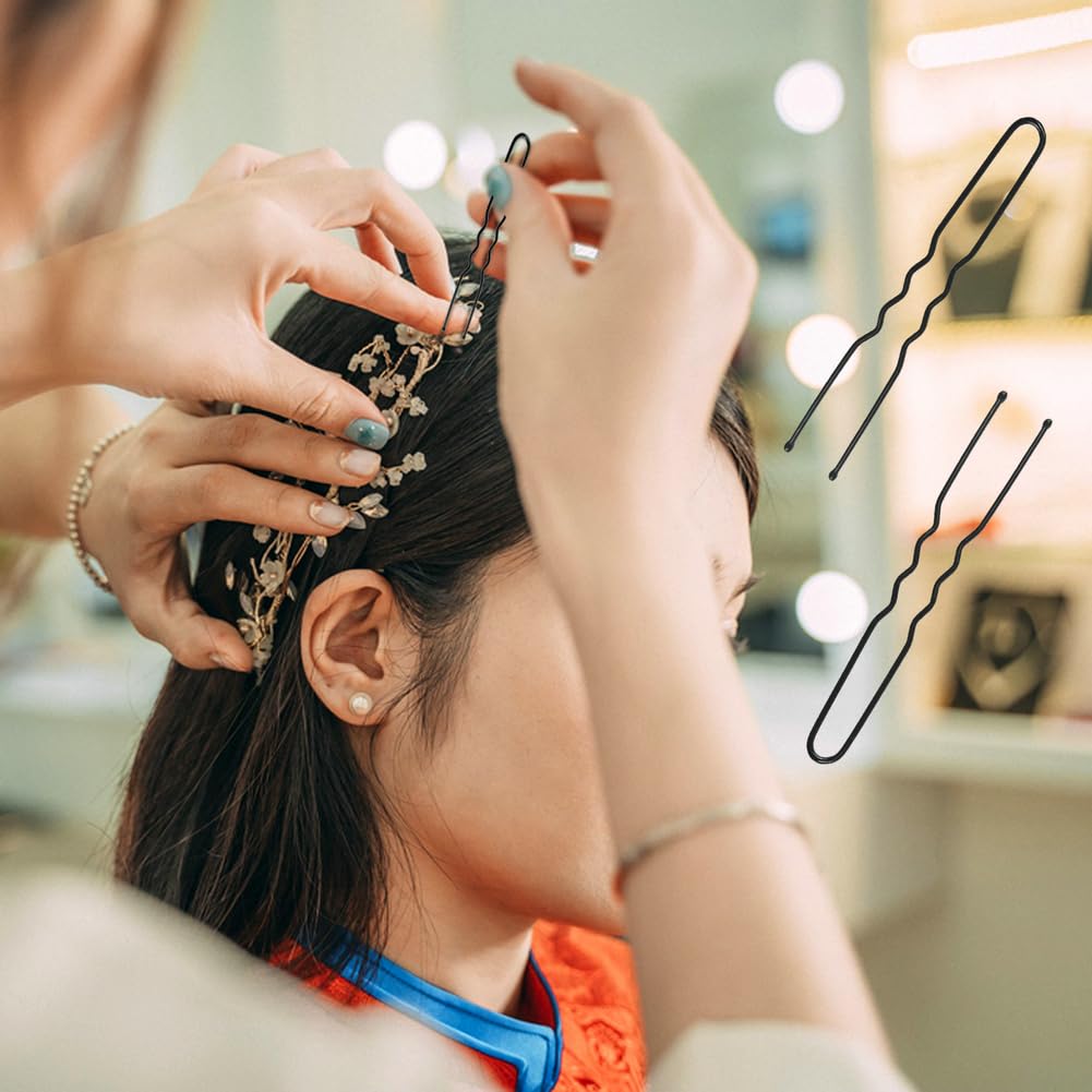 YINGFENG – 330 horquillas para el pelo en forma de U para moños, 2.4 pulgadas, horquillas negras para mujeres y niñas con caja de almacenamiento,