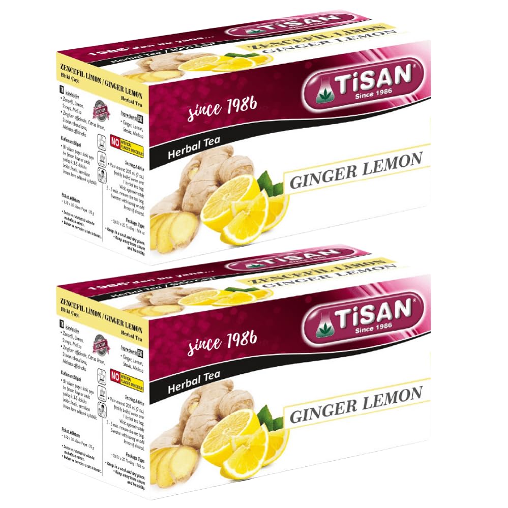 Té de jengibre y limón de Tisan – 2 cajas en total 40 bolsas de té