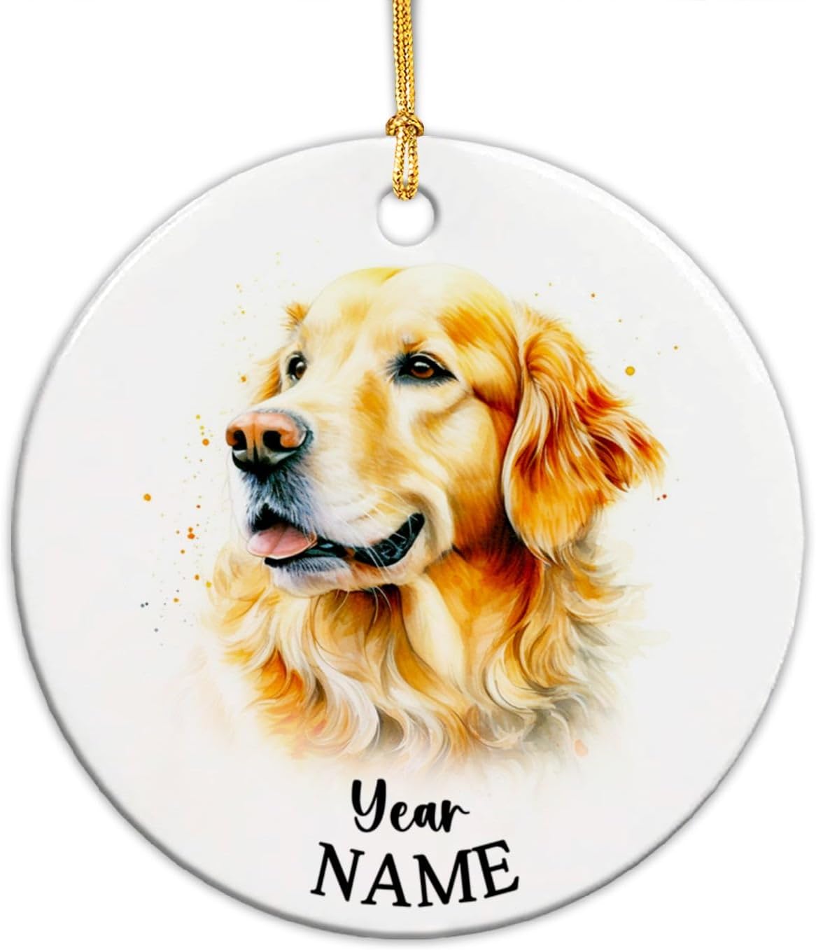Adorno de cerámica personalizado para perro Golden Retriever, adorno personalizado para árbol de Navidad para perros 2023, adornos de cerámica de