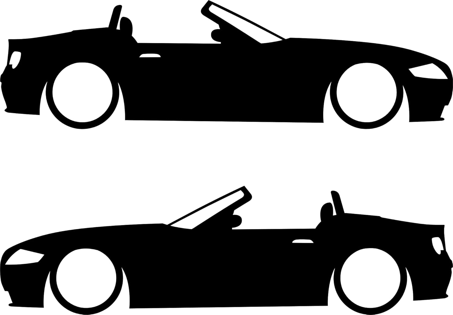 2x Lowered Sports Car Silhouette Decal Stickers for BMW Z4 Roadster E85 20032009