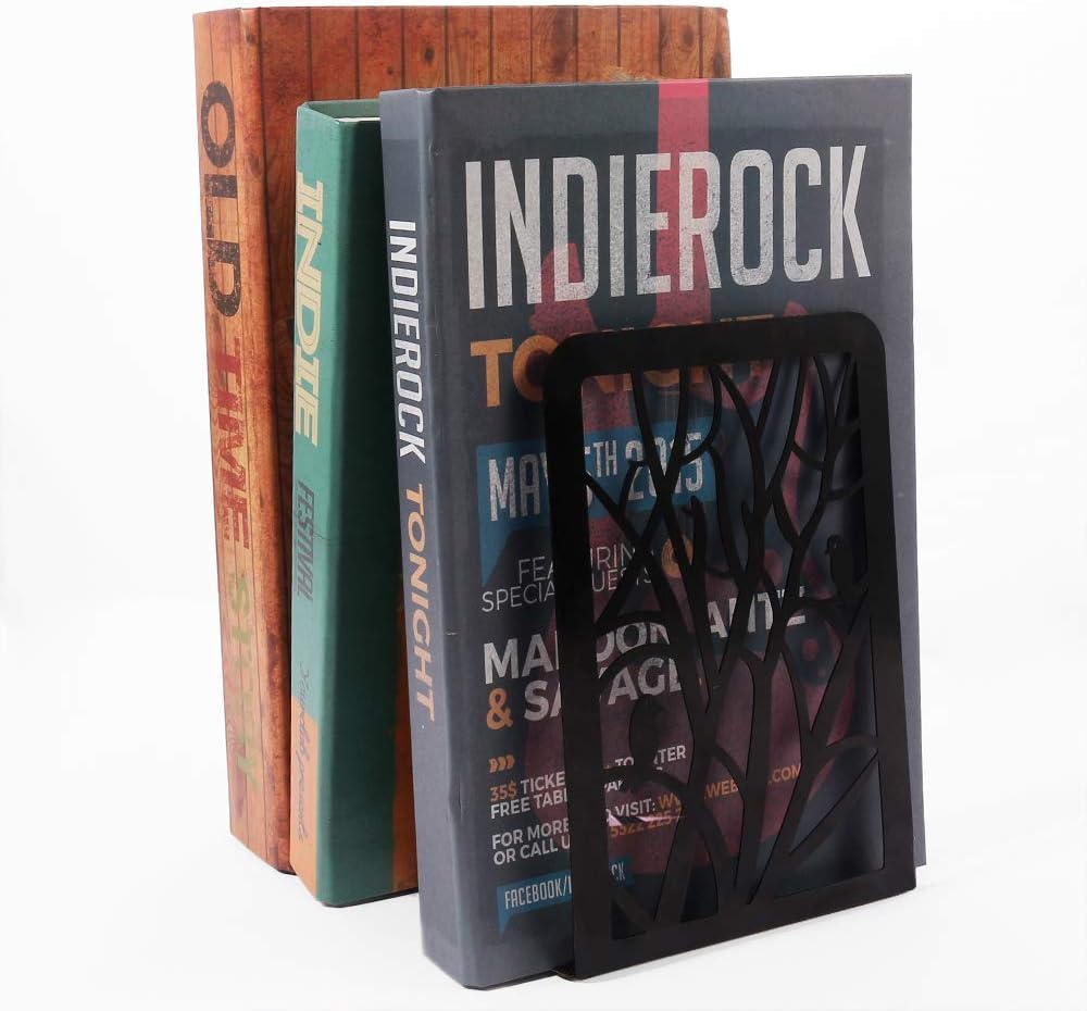 Sujetalibros para libros, extremos para libros, 3 pares de sujetalibros de metal antideslizante para libros pesados, soporte decorativo para divisor