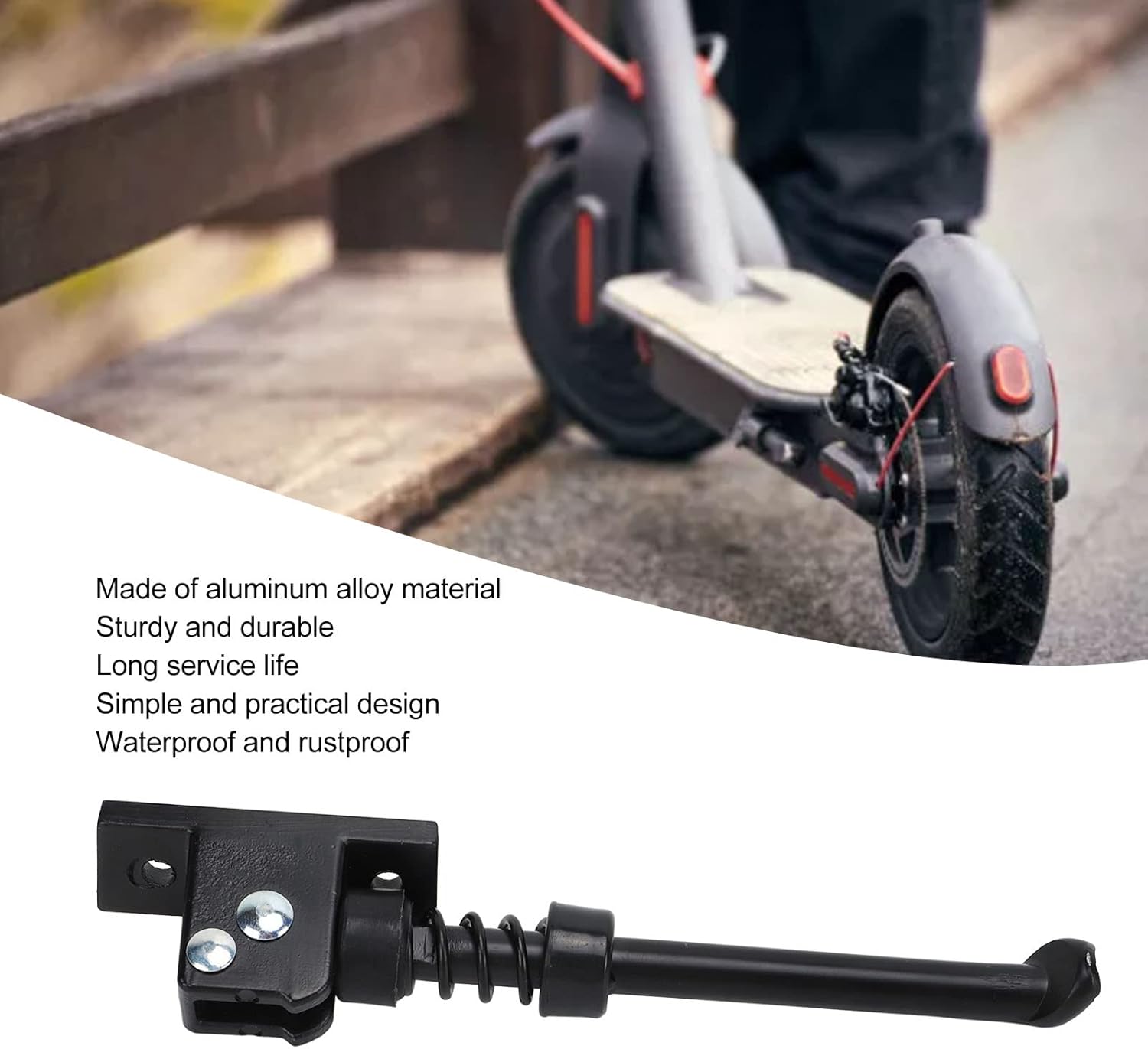 Vbestlife Scooter eléctrico Kickstand aleación de aluminio Scooter eléctrico soporte de estacionamiento mochilas para scooter eléctrico piezas de