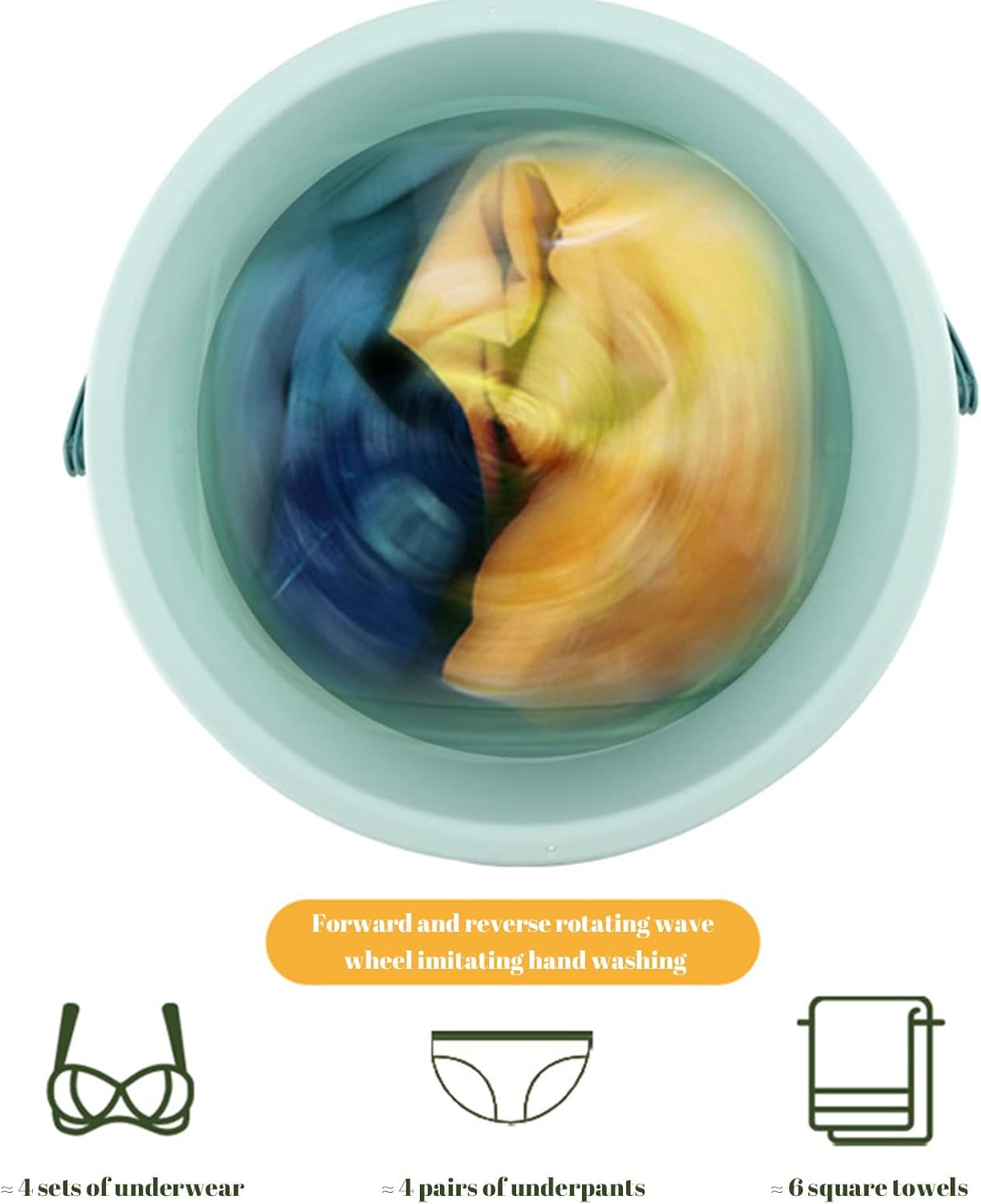 LOPECY-Sta Lavadora portátil plegable para apartamento, mini lavandería, pequeña lavadora de turbina de mano Ul-trasonic para ropa interior,
