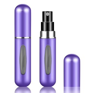 Fivexing 2 botellas de atomizador de perfume recargables, mini botella de perfume separada portátil, cajas de aerosol dispensadoras de viajes y Fivexing 2 botellas de atomizador de perfume recargables, mini botella de perfume separada portátil, cajas de aerosol dispensadoras de viajes y