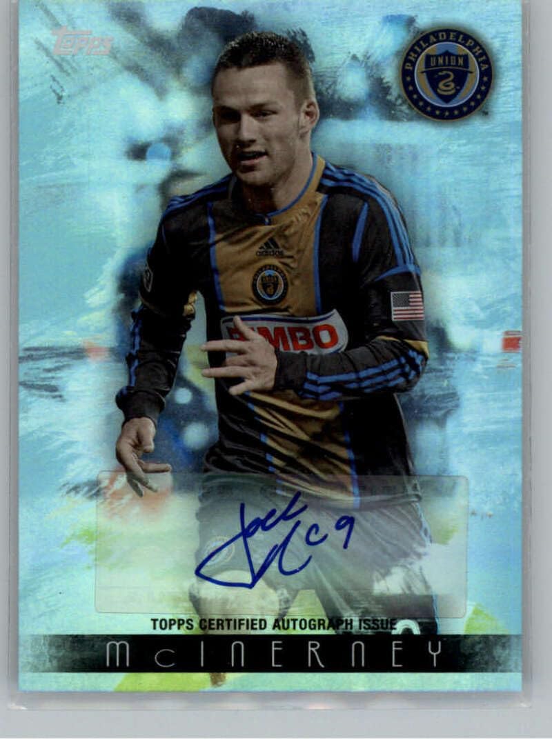 2013 Topps MLS Maestros Autographs #MA-JMC Jack McInerney Auto Autograph Philadelphia Union Official Major League Soccer Trading Card in Raw (NM or