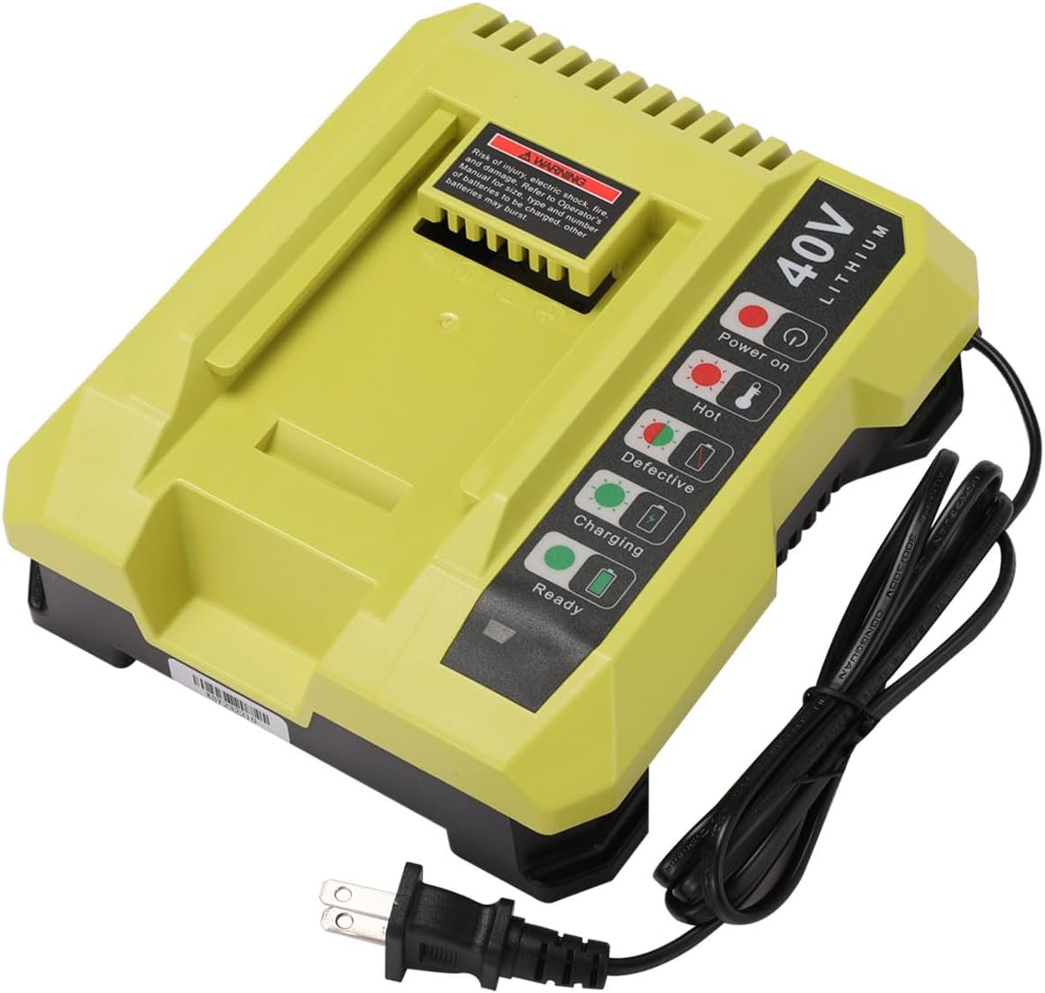 OP401 – Cargador de batería de 40 V para Ryobi Li-ion Batería Compatible con Ryobi 40V Batería OP4015 OP40201 OP4026 OP4026A OP4030 OP4040 OP4050