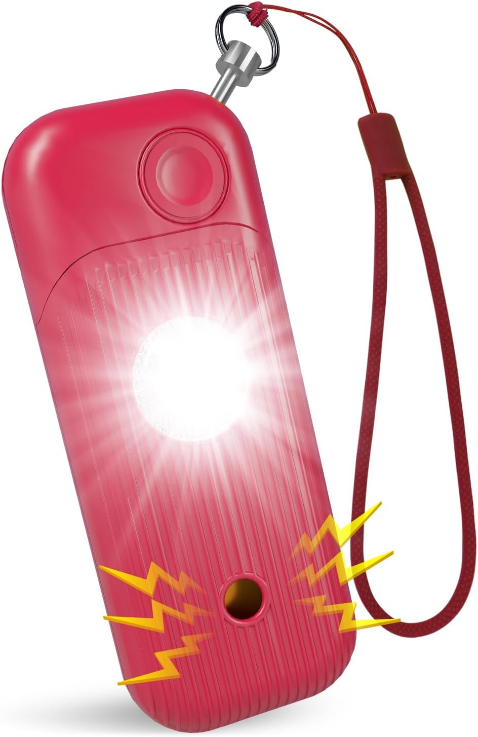 Alarma de seguridad personal para mujeres  Llaveros de autodefensa de 140 dB silbato de sirena con luz estroboscópica LED SOS, dispositivos de