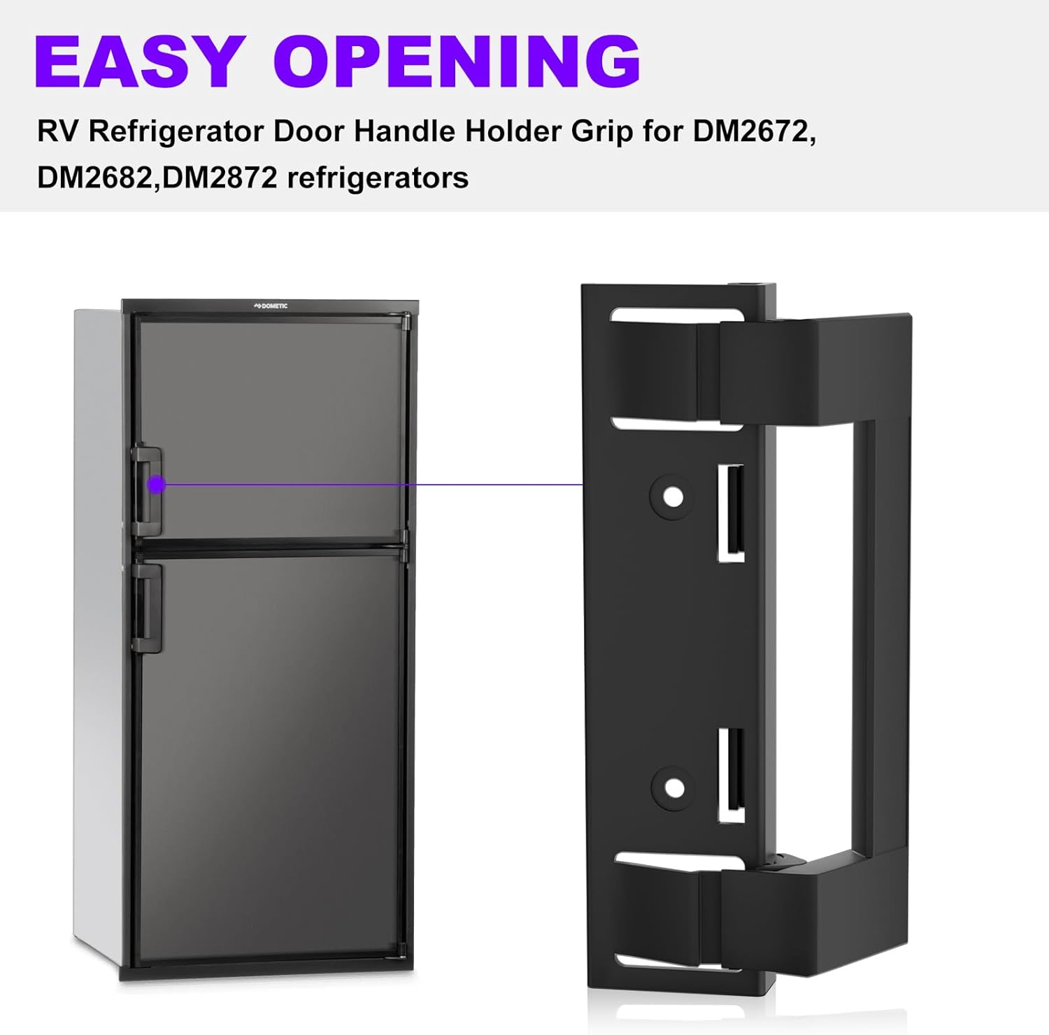 Paquete de 2 manijas de puerta de refrigerador 3316882900 RV para refrigerador Dometic 3316882.900 S, mango Std Dr DM2672, DM2682, DM2872, DM2882