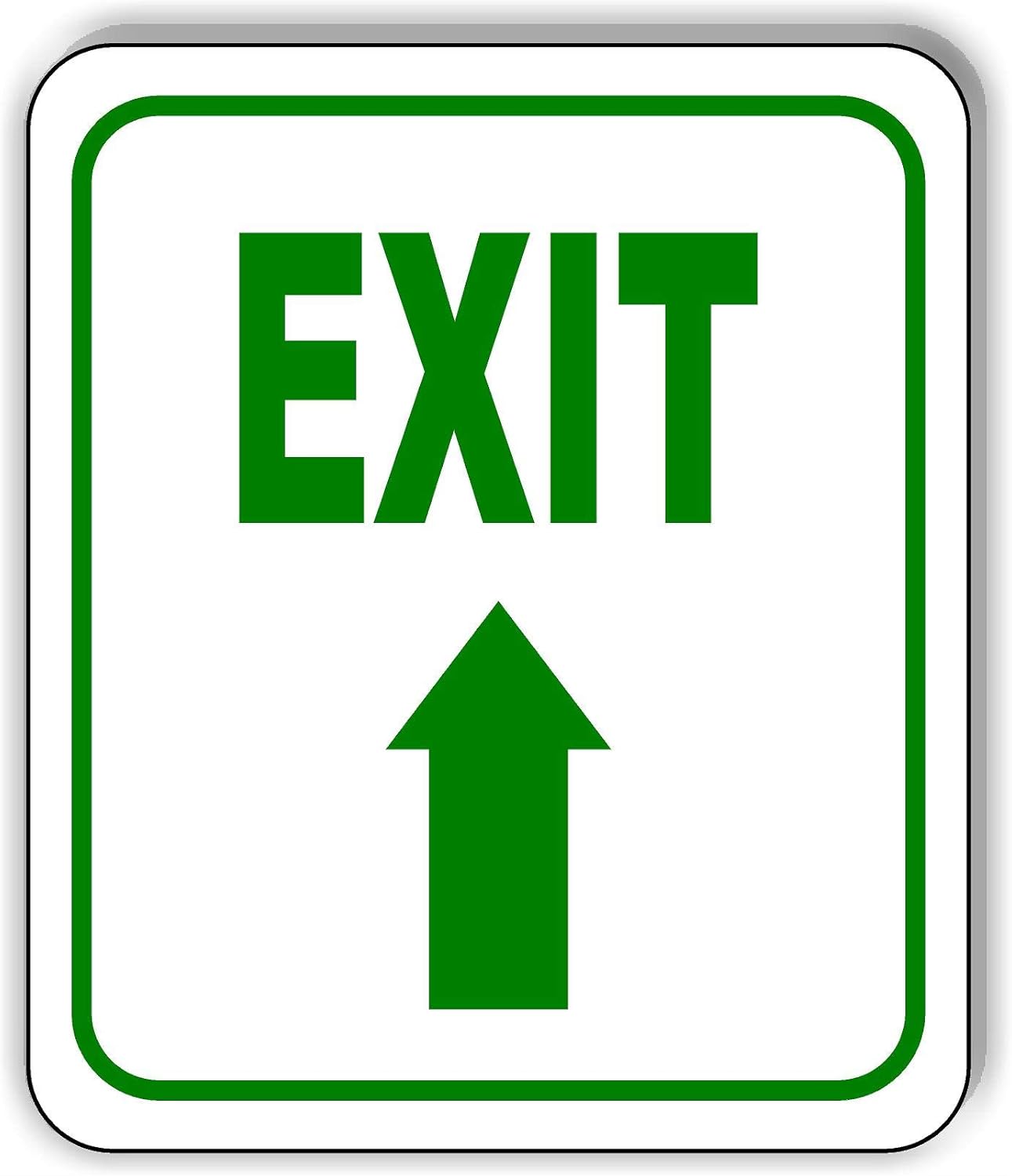 EXIT DIRECTIONAL UPWARD ARROW GREEN Aluminum Composite Outdoor Sign 15″ x18″
