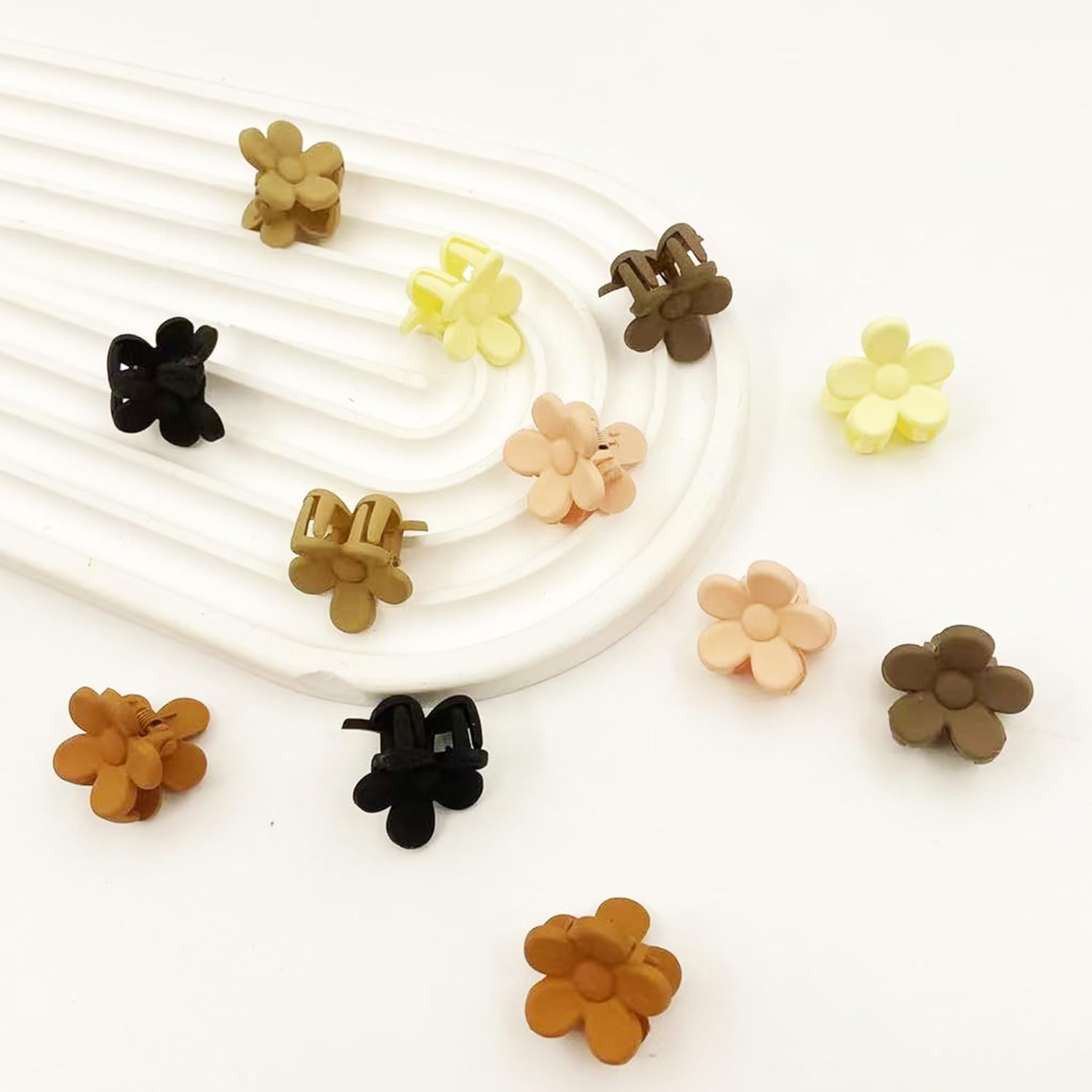 Venrodi Pinzas pequeñas para el cabello de flores, mini pinzas para el cabello para niños pequeños, pinzas de flores para cabello fino, pinzas de