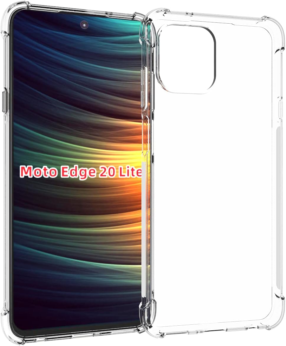 Funda para Motorola Edge 20 Lite Clear TPU Cuatro Esquinas Moto Edge20 Lite Funda Protectora Transparente Suave Funda