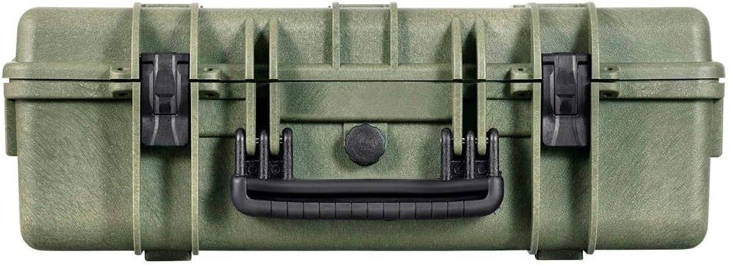Monoprice Funda rígida resistente a la intemperie, 22 x 14 x 8 pulgadas, verde OD con espuma personalizable, a prueba de golpes, IP67