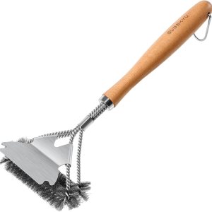 SUBEKYU Cepillo de parrilla para parrilla al aire libre, raspador de parrilla de barbacoa de 15.3 pulgadas, cepillo de limpieza para parrilla al SUBEKYU Cepillo de parrilla para parrilla al aire libre, raspador de parrilla de barbacoa de 15.3 pulgadas, cepillo de limpieza para parrilla al