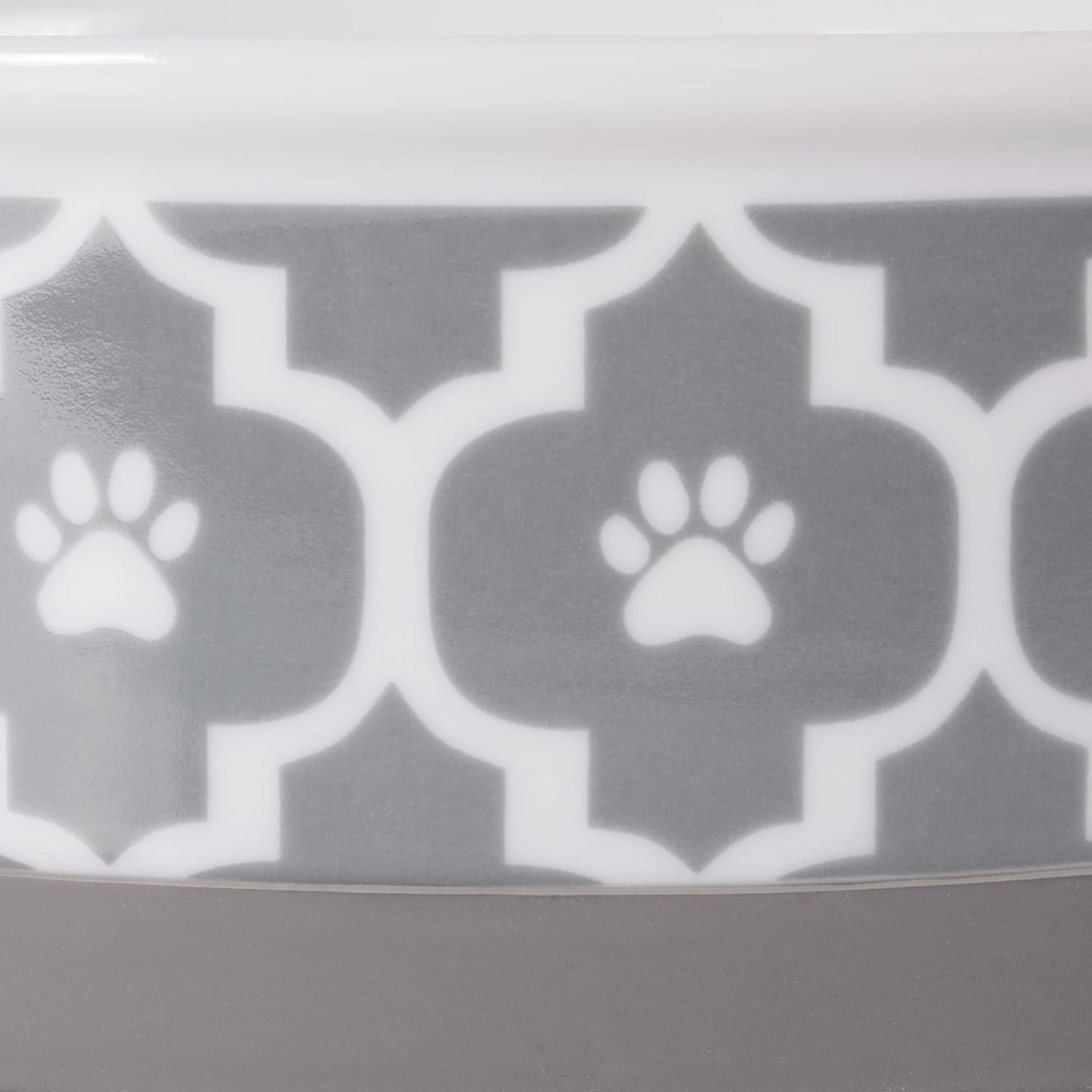 Recipiente y tazón para mascotas Bone Dry Lattice Collection, juego pequeño, 4.25×2 pulgadas, gris, 2 unidades