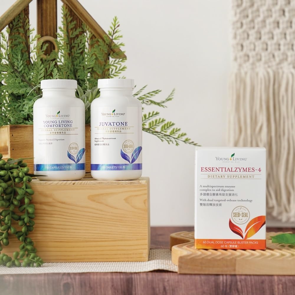 Young Living JuvaTone Tablets 150 ct – Tabletas de suplemento de hierbas – Complejo herbario de fitonutrientes y aceites esenciales de primera