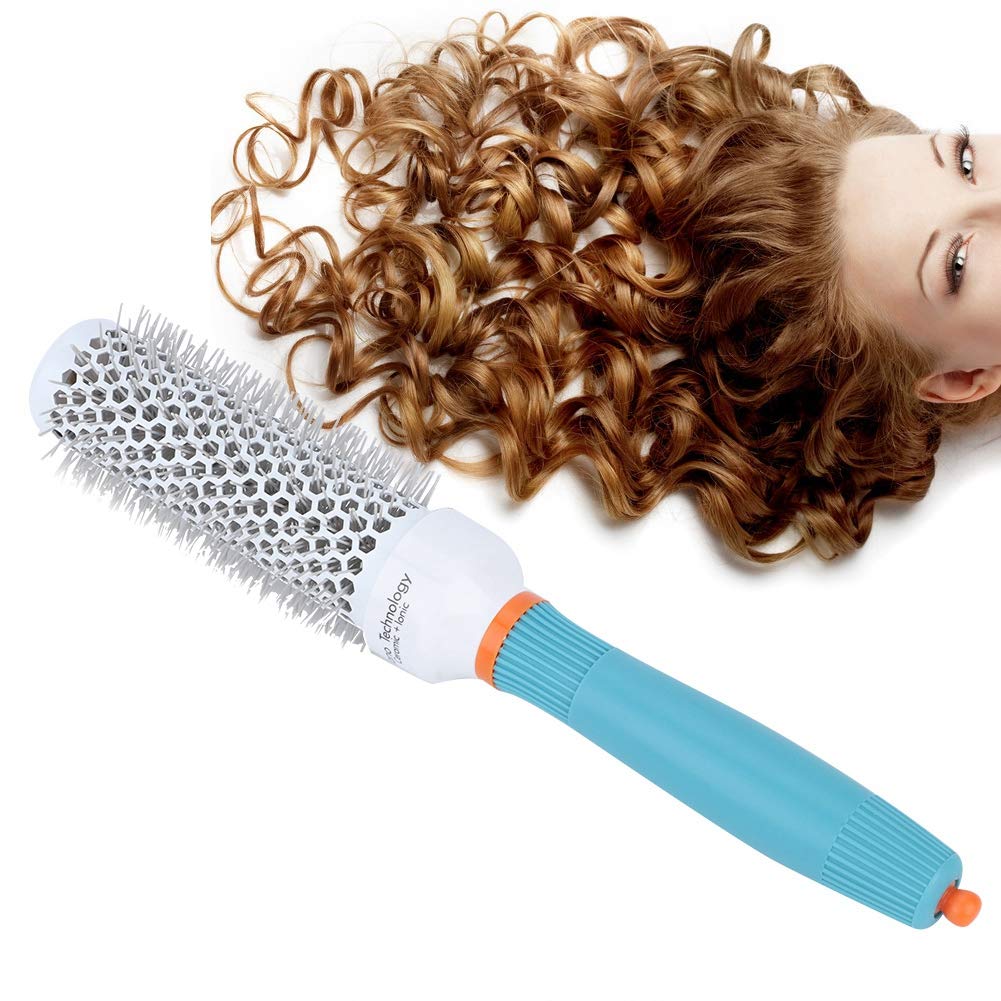 Cepillo de pelo redondo, cepillo redondo profesional para secado con soplado, cepillo térmico para un peinado elegante y preciso con calor y cepillo