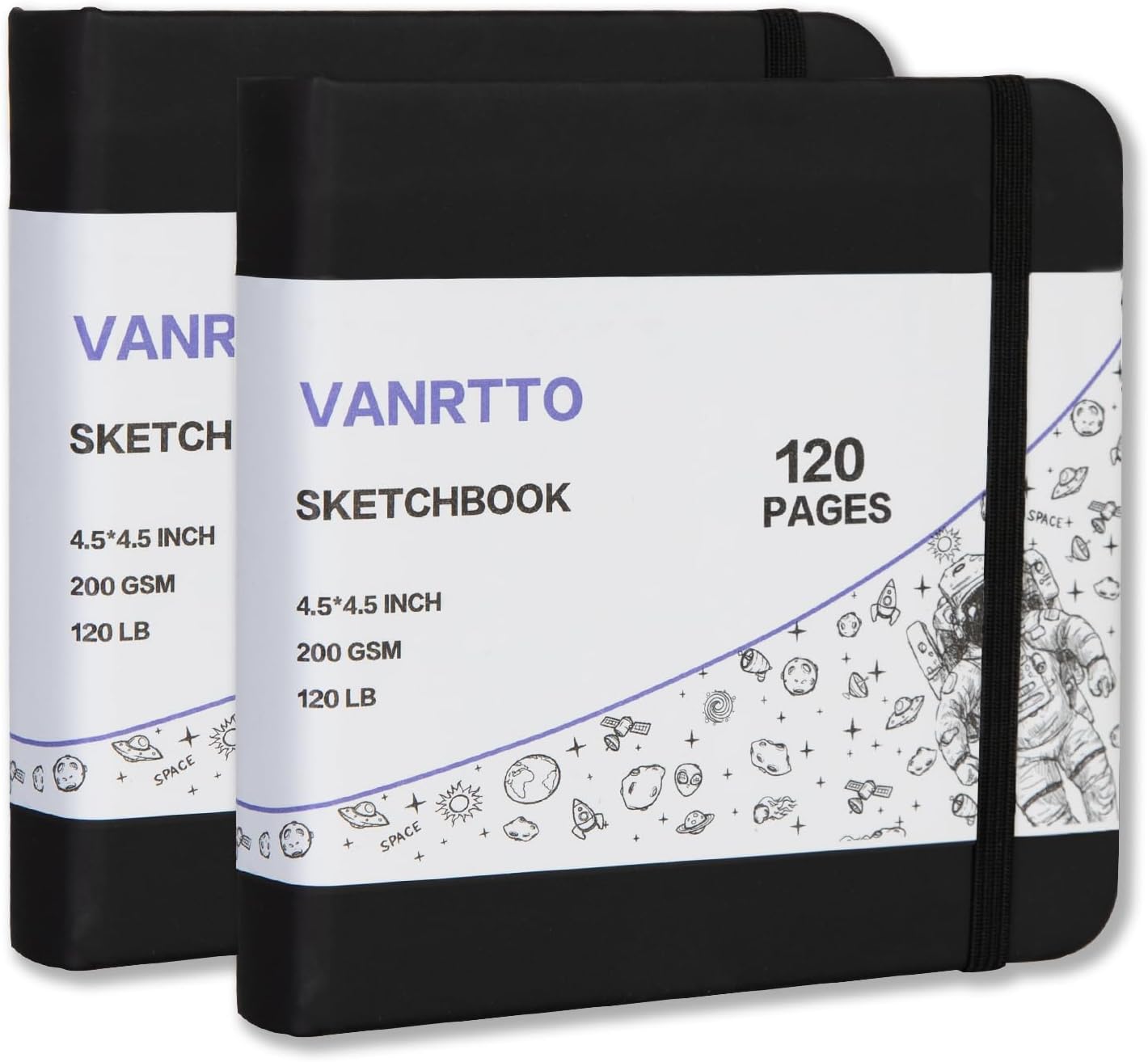 VANRTTO Cuaderno de bocetos cuadrado de tapa dura, 120 libras200 GSM, papel de dibujo grueso para marcador, acuarela, medios mixtos, cuaderno de